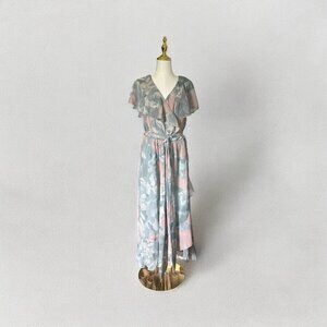 Show Me Your Mumu Jess Ruffle Midi Dress Womens 3X Sage I Do Floral Fairycore